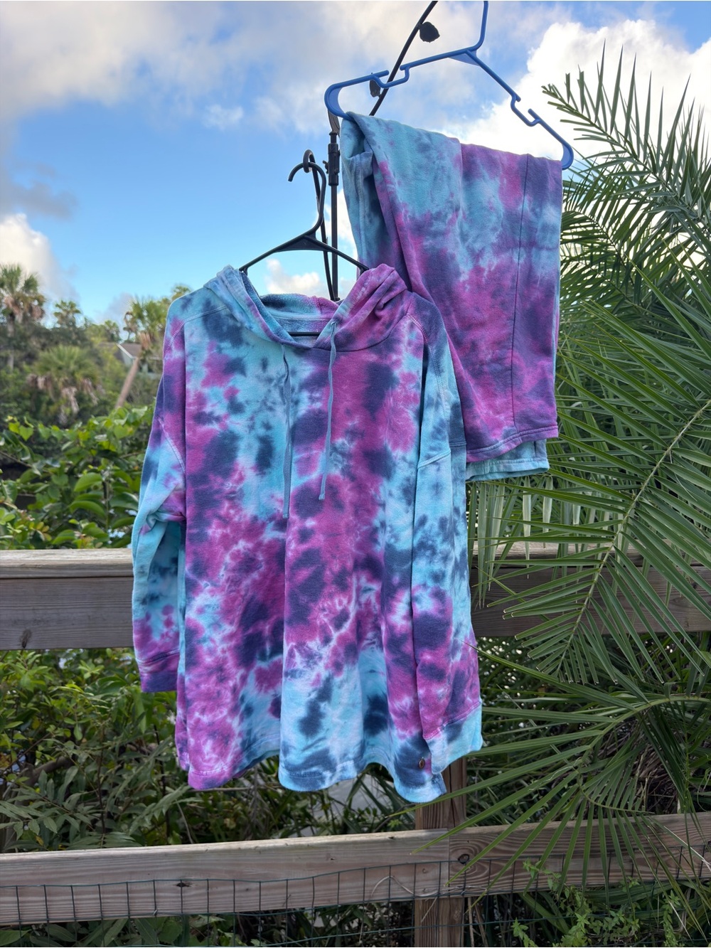 Lane Bryant Tie-Dye Hoodie & Joggers - Purple & Blue